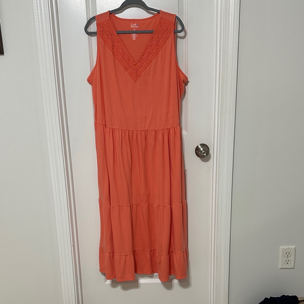 Croft & Barrow Coral Lace Midi Dress